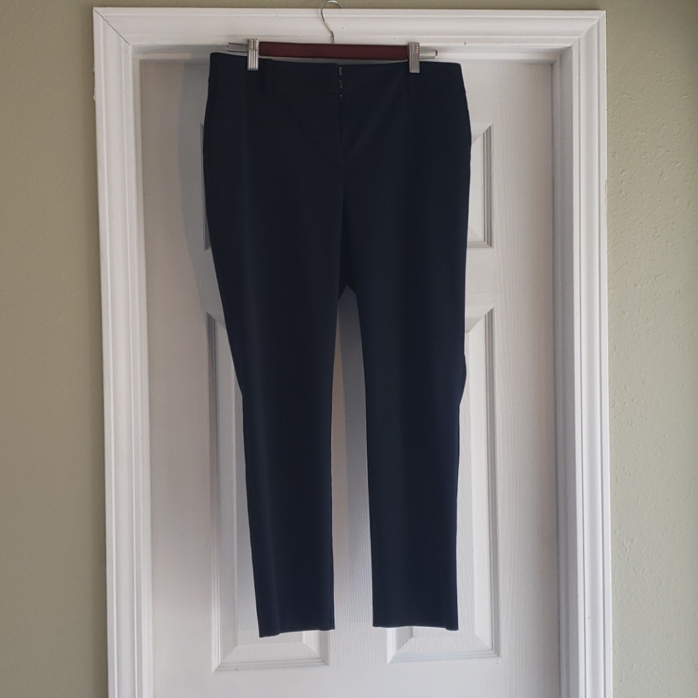 Ann Taylor Ankle Pant. Navy. 10P Curvy.